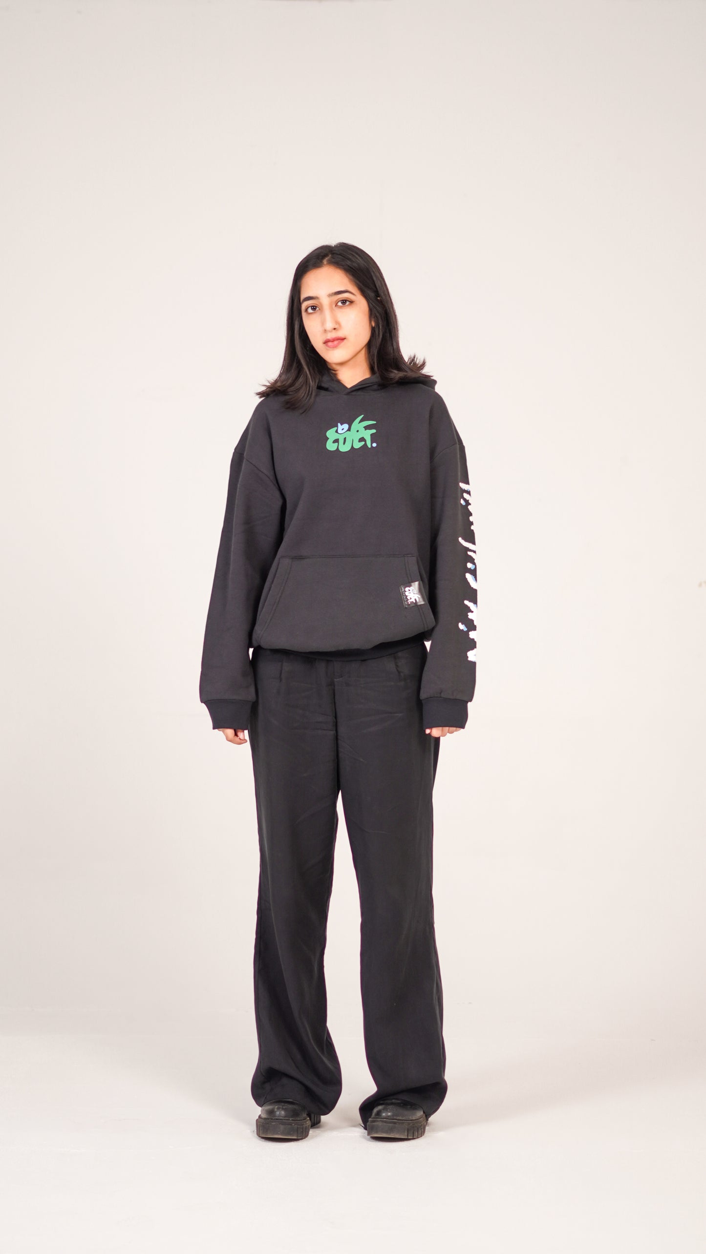 "INSAAN" Charcoal Black Hoodie