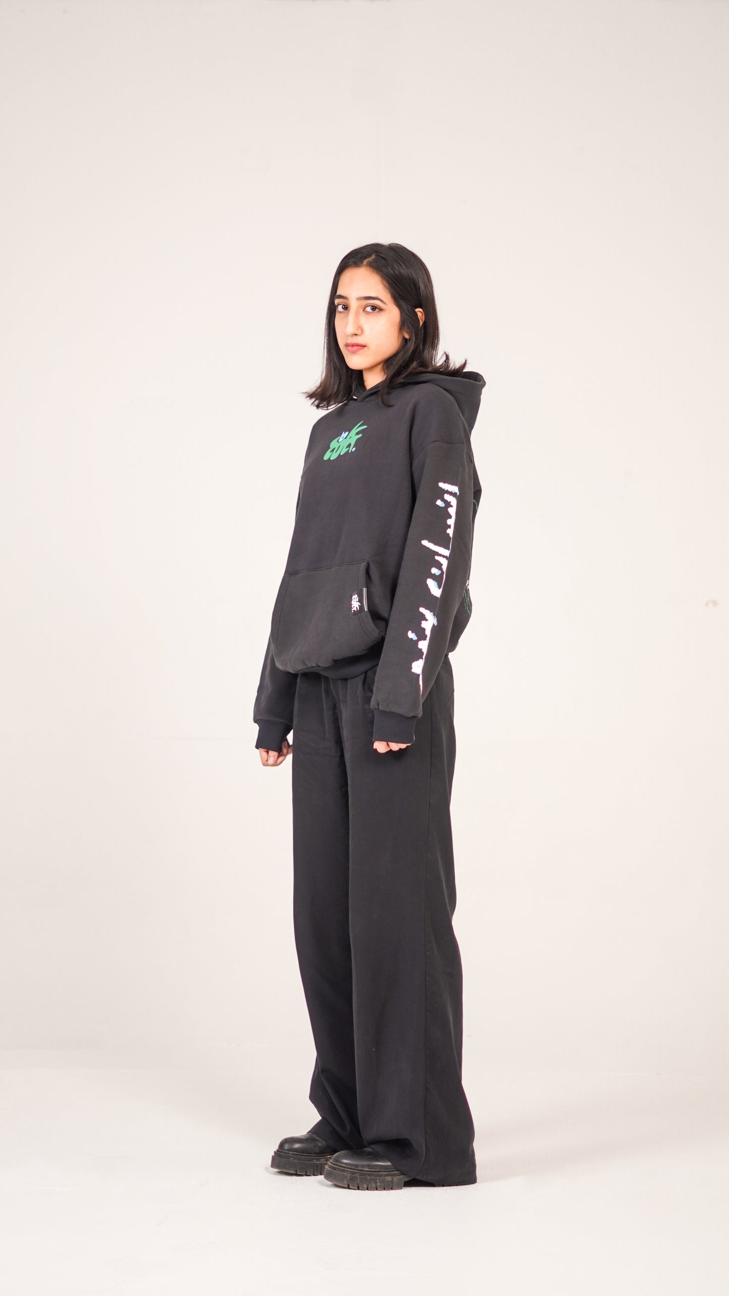 "INSAAN" Charcoal Black Hoodie
