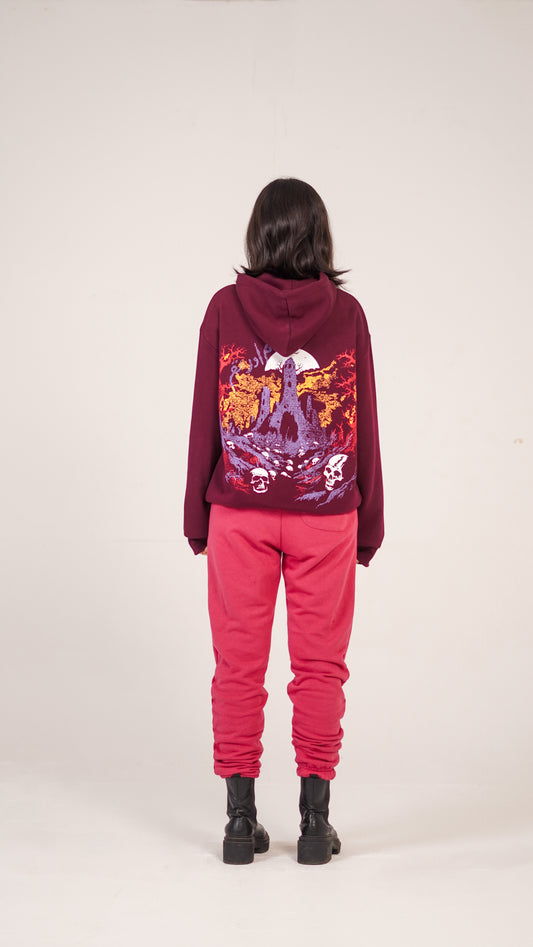 "U AND I" Deep Maroon Hoodie