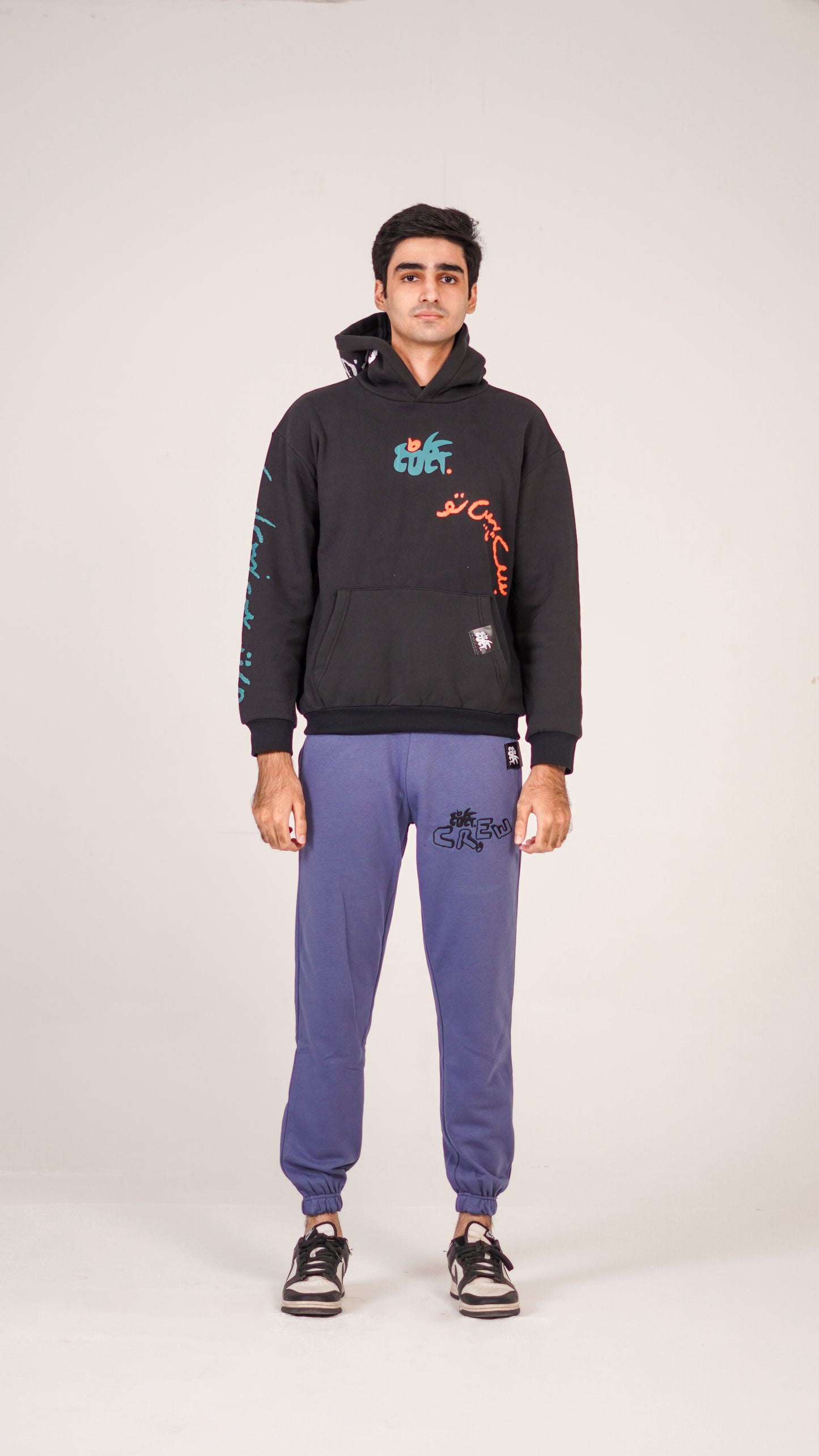 "CHAL FIT HAI" Charcoal Black Hoodie