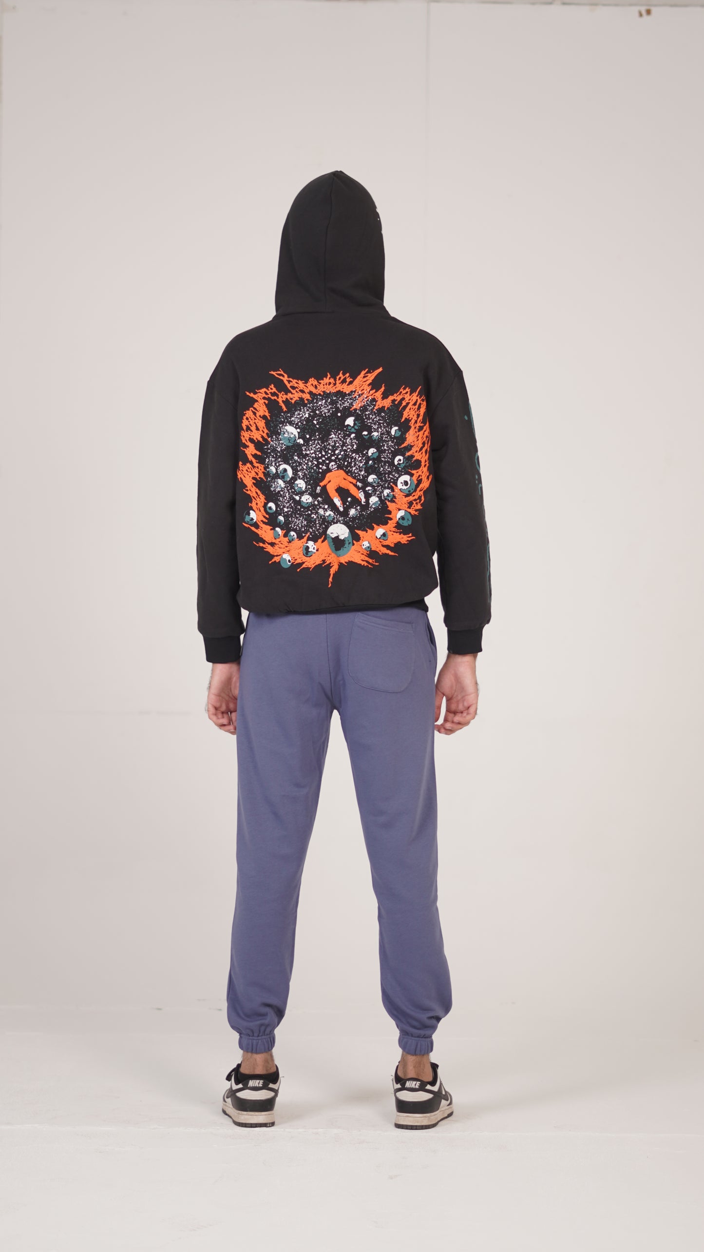 "CHAL FIT HAI" Charcoal Black Hoodie
