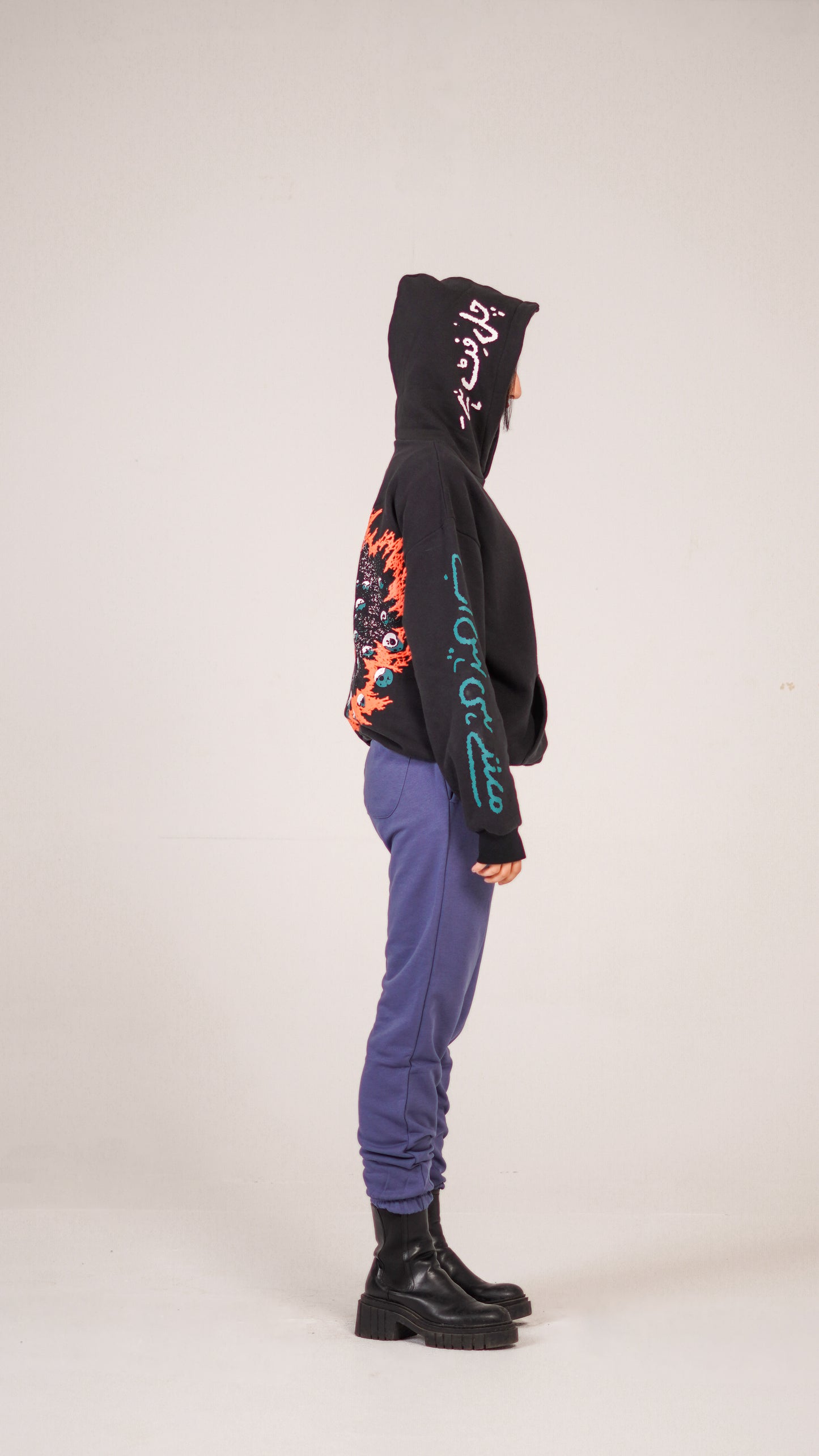 "CHAL FIT HAI" Charcoal Black Hoodie