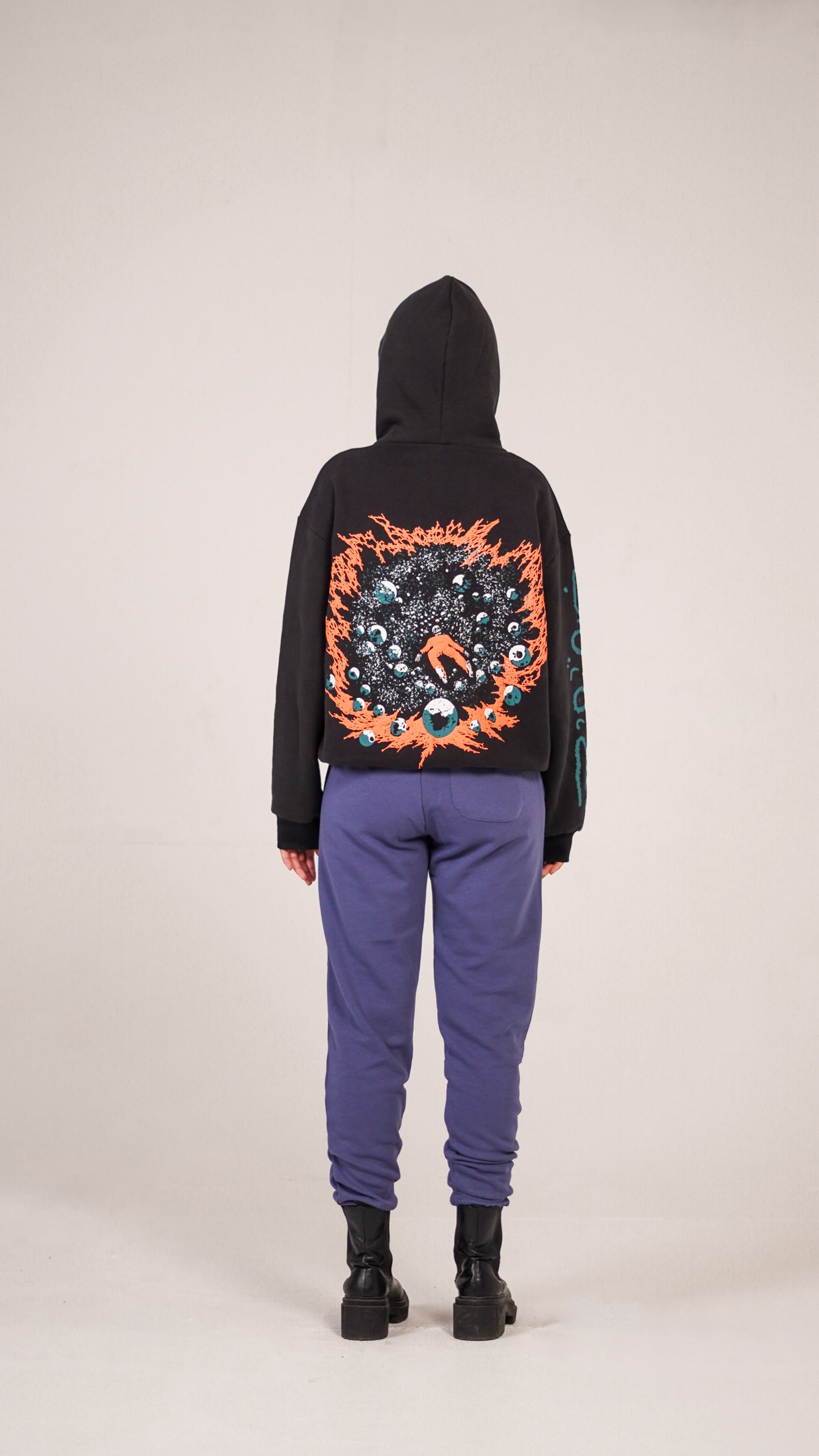 "CHAL FIT HAI" Charcoal Black Hoodie