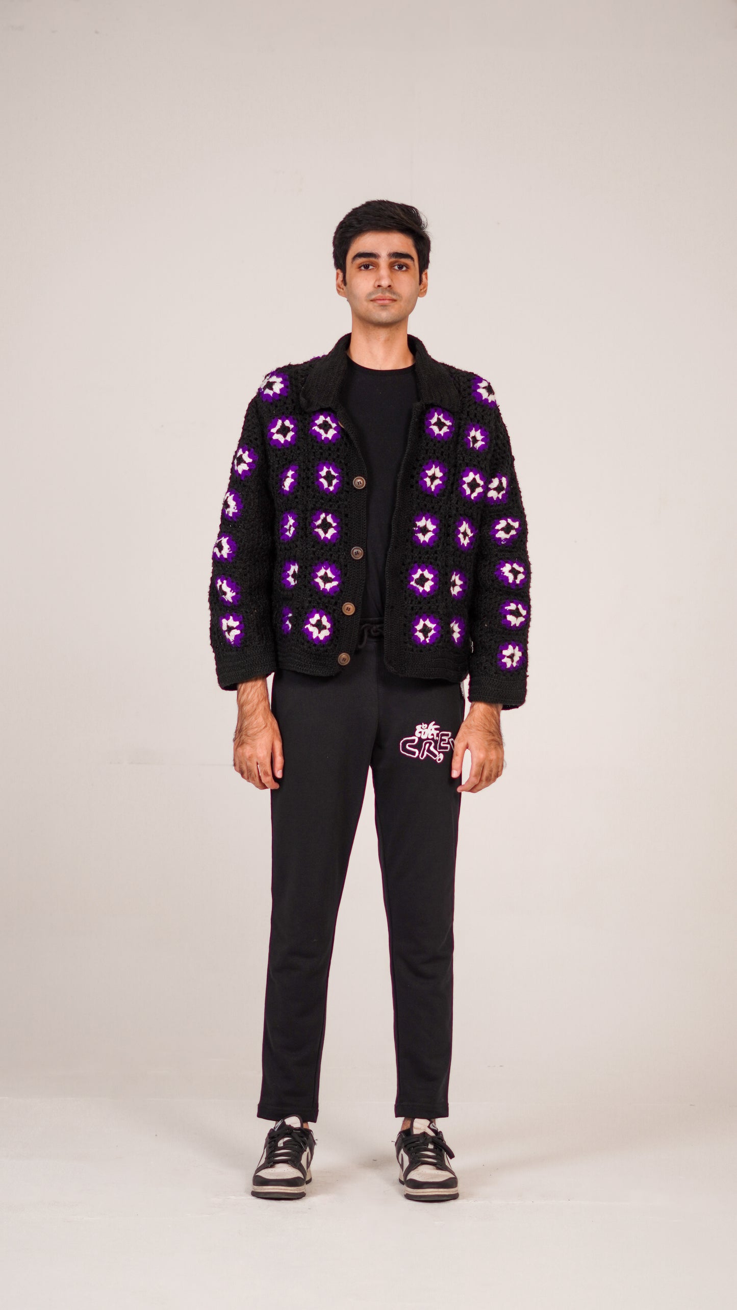 "PURPLE HAZE" Hand-made Crochet Wool Jacket