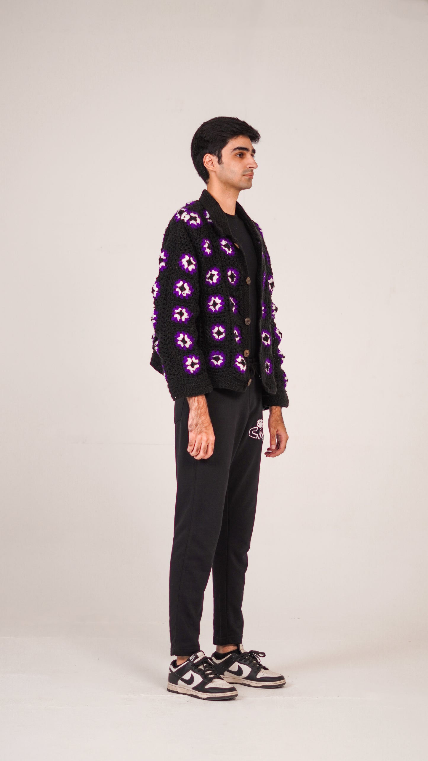 "PURPLE HAZE" Hand-made Crochet Wool Jacket