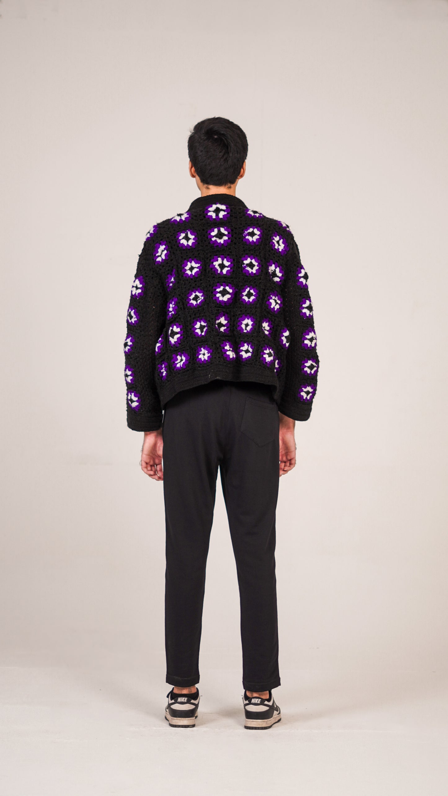 "PURPLE HAZE" Hand-made Crochet Wool Jacket