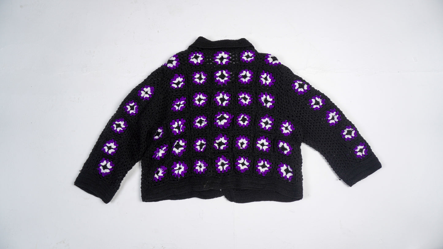 "PURPLE HAZE" Hand-made Crochet Wool Jacket
