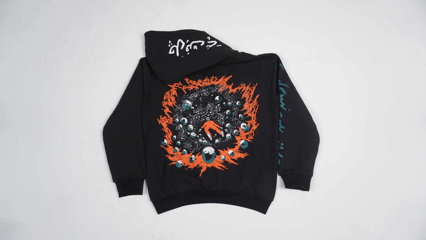 "CHAL FIT HAI" Charcoal Black Hoodie