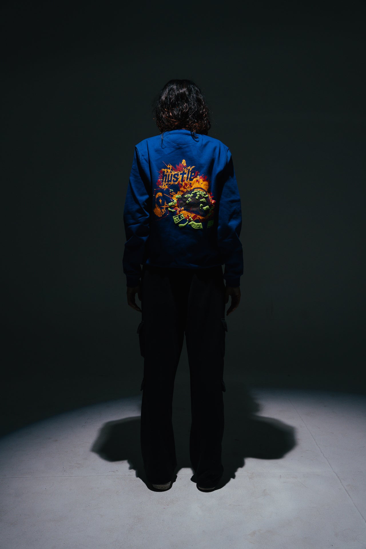 "KHI-LHR HUSTLE" - GWADAR BLUE - MAQSAD - Regular Fit THICK Sweatshirt