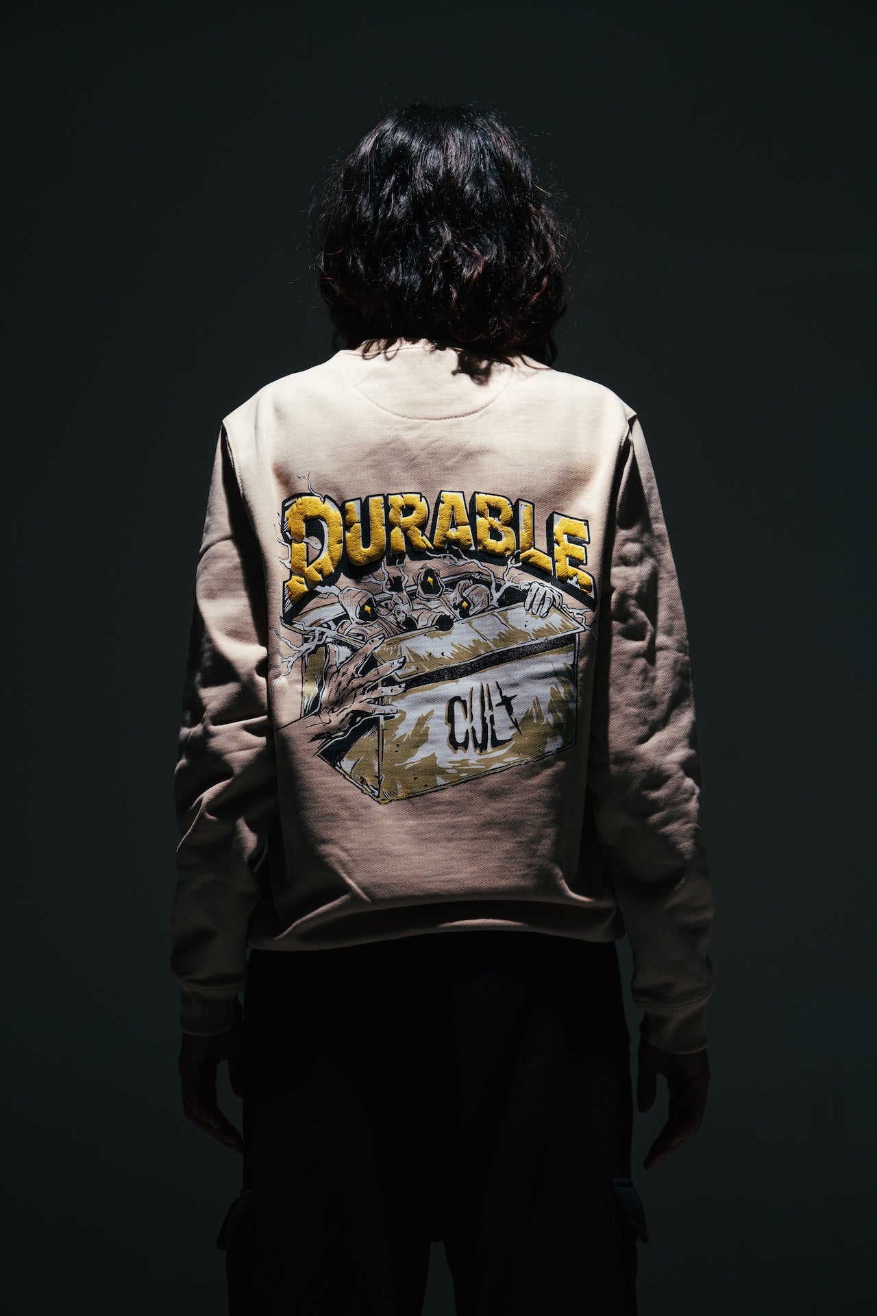 "PAKI BOX" - VANILLA CREAM BEIGE - Regular Fit THICK Sweatshirt