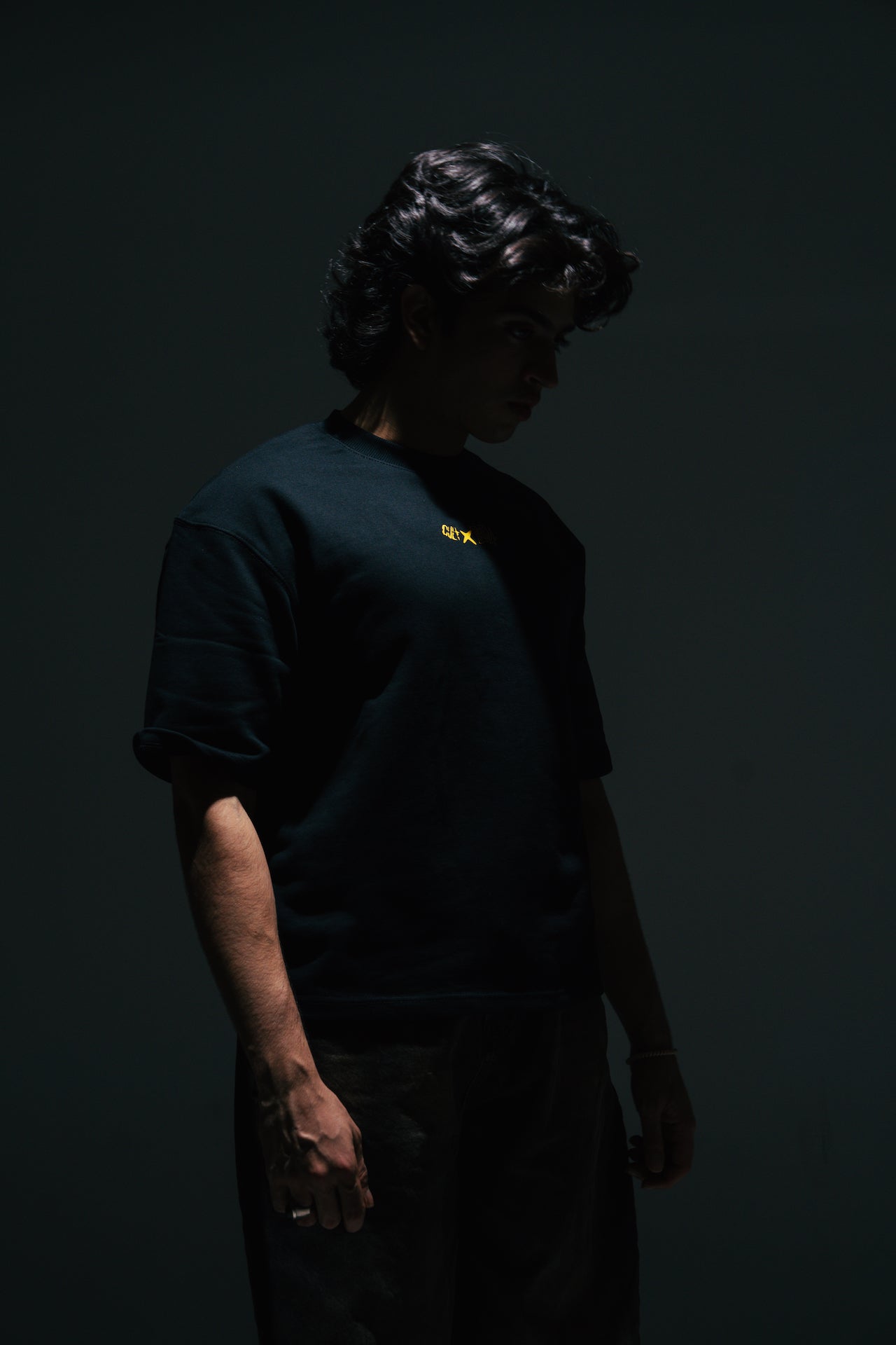 "PAKI PASSPORT" - ABSOLUTE BLACK - IRDKMAHAM - Box Fit Drop Shoulder HEAVY Shirt