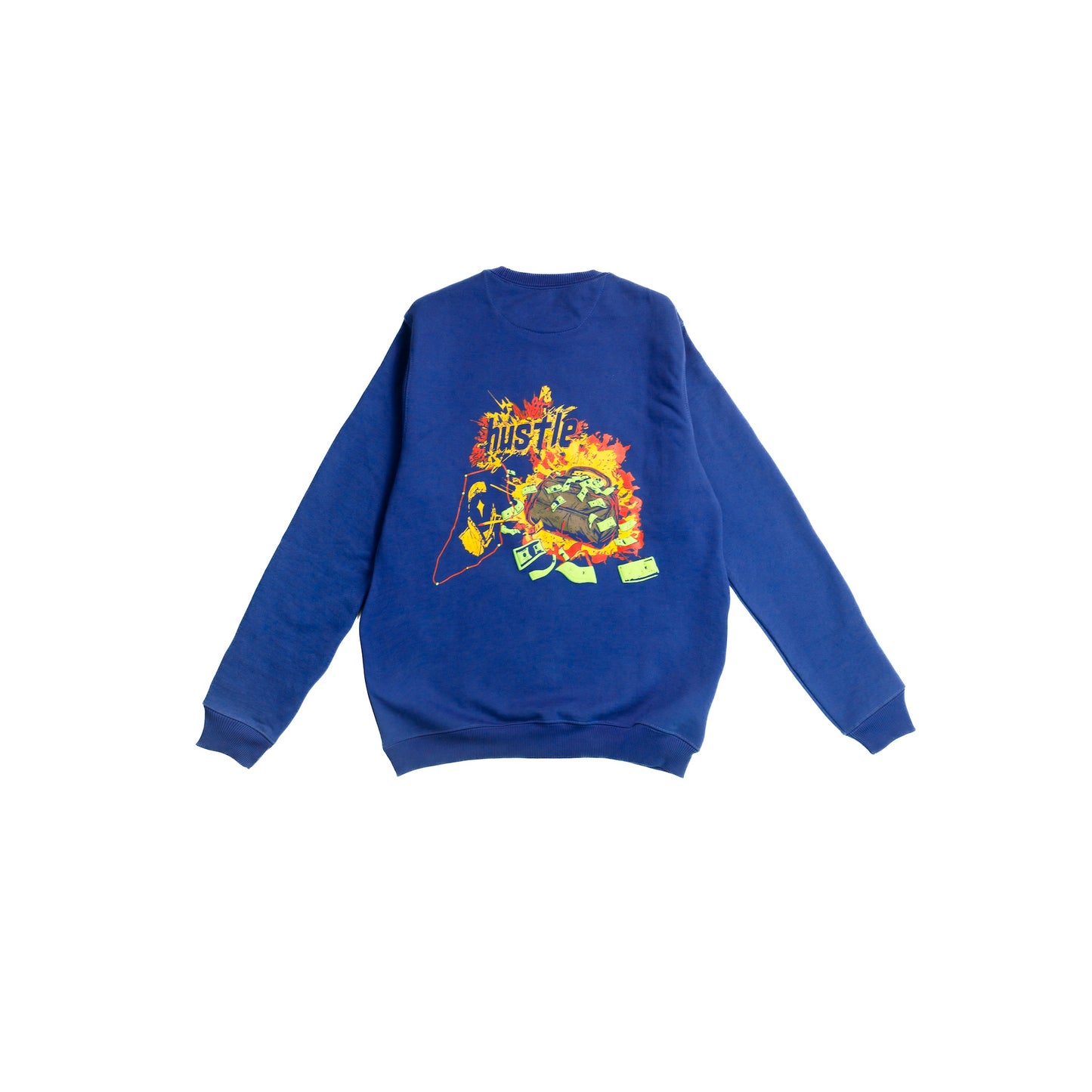 "KHI-LHR HUSTLE" - GWADAR BLUE - MAQSAD - Regular Fit THICK Sweatshirt