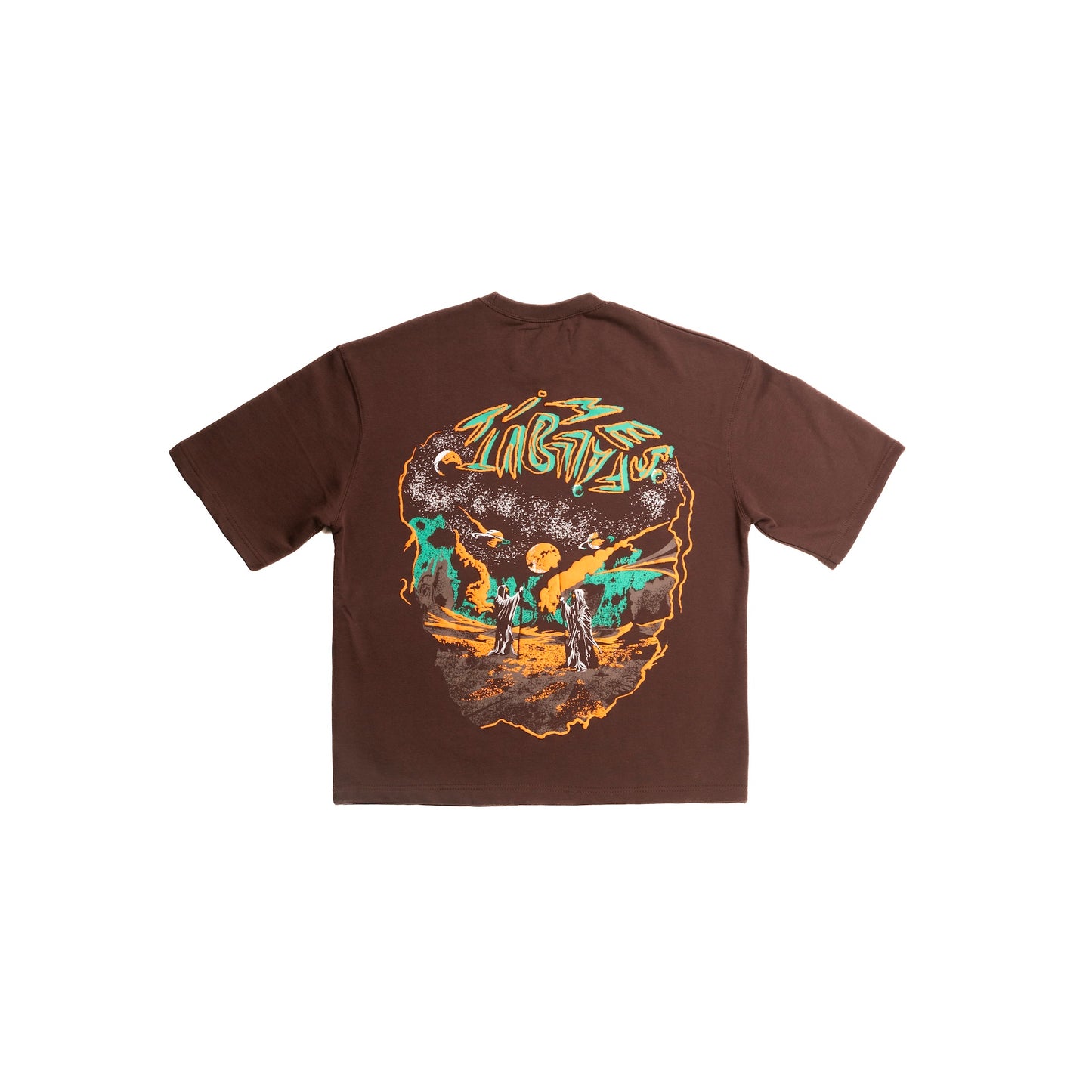 "FALLOUT TIMES" - CHOCO LOCO BROWN - Box Fit Drop Shoulder HEAVY Shirt