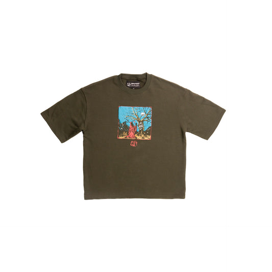 "THANKS FIZ" - MUDDY OLIVE GREEN - Box Fit Drop Shoulder HEAVY Shirt