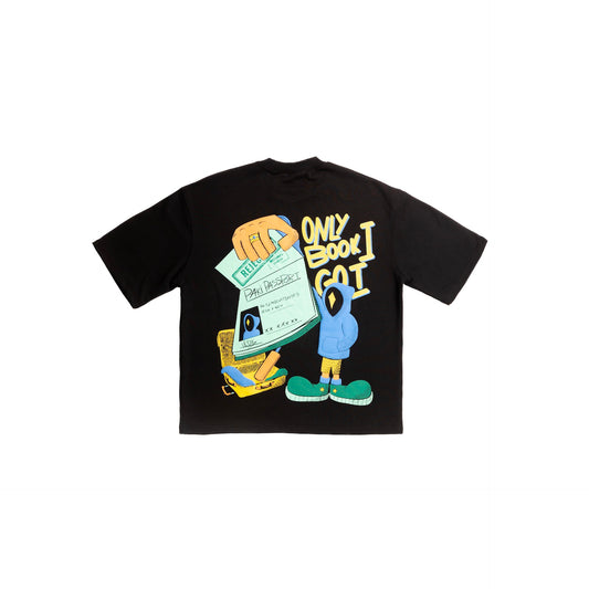 "PAKI PASSPORT" - ABSOLUTE BLACK - IRDKMAHAM - Box Fit Drop Shoulder HEAVY Shirt
