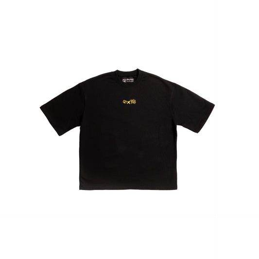 "PAKI PASSPORT" - ABSOLUTE BLACK - IRDKMAHAM - Box Fit Drop Shoulder HEAVY Shirt